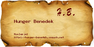 Hunger Benedek névjegykártya