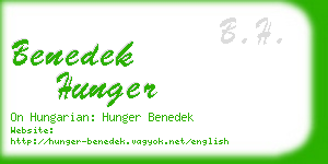 benedek hunger business card